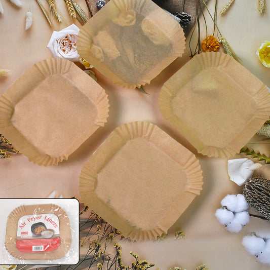 Square Air Fryer Disposable Paper Liner  (50 Pcs Set  160mmx45mm) - Zidbik