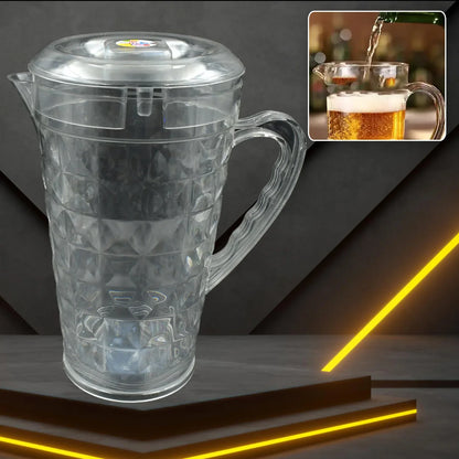 3692 Mocktail Pet Jug Plastic Jug With Lid Drinking Beverage Jag Transparent Tableware Reusable Bpa Free Plastic Water Jug For Home Use Perfect For Home Restaurants - Zidbik
