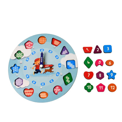 Aditi Wooden Educational Learning Clock Toy With Movable Hands - Zidbik