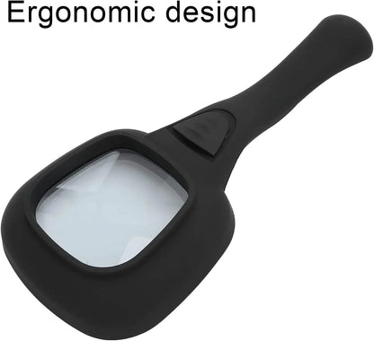 1607 Handheld Magnifying Glass 6 Led Illuminated Lighted Magnifier For Seniors Reading Soldering Inspection Coins Jewelry Exploring - Zidbik