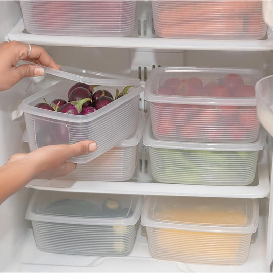 6 Pcs Multipurpose Plastic Food Storage Container Set - Zidbik