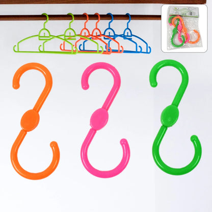 S Shape Plastic Hooks Hanger For Hanging Cloth (3 Pcs Set) - Zidbik