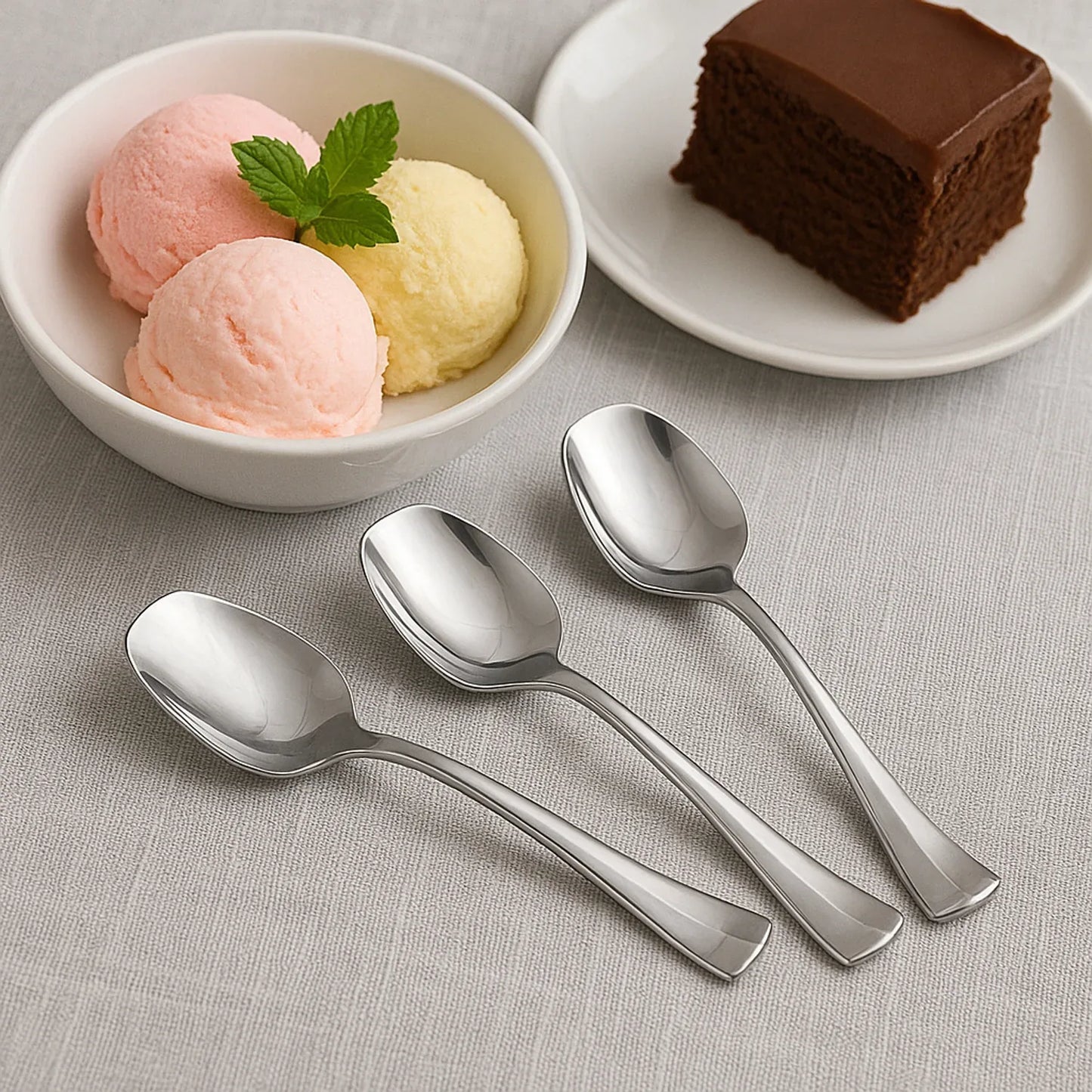 Stainless Steel Ice-cream Spoon - (3 Pc Set) - Zidbik