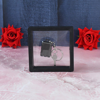Suitcase Shape Nail Clipper Keychain With Key  3d Floating Frame Display Case (1 Set) - Zidbik