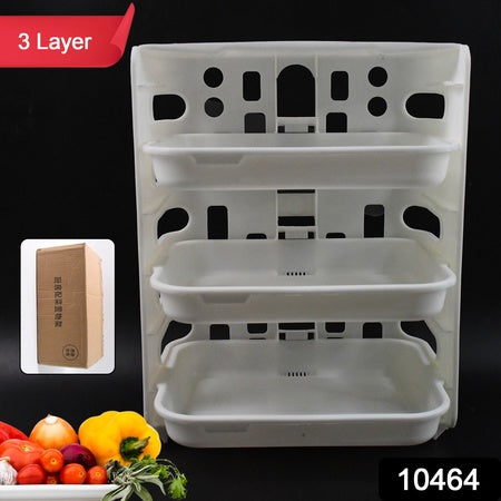 Plastic 3 Layer Wall-mounted Food Organizer Rack (1 Set) - Zidbik