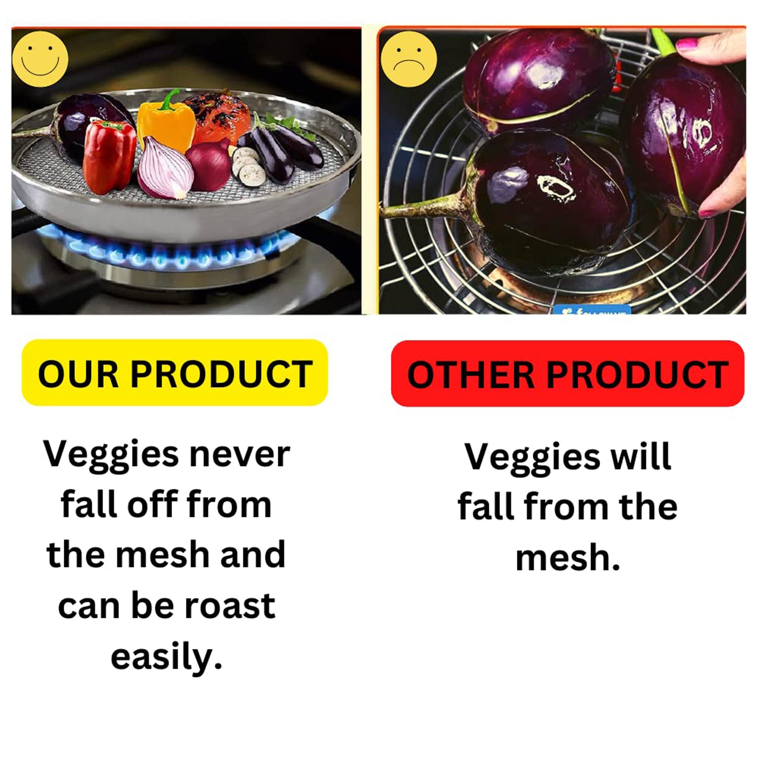 7119 Steel Roaster Grill Jali For Papad Tandoor  Chapati Roast Use ( 1 Pc ) - Zidbik