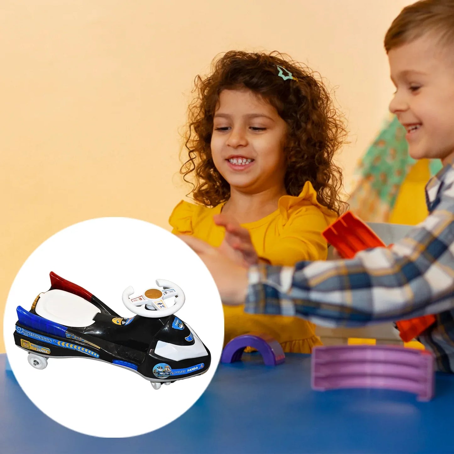 Twisted Police Ride-on Toy Car For Kids With Musical With Lights - Zidbik