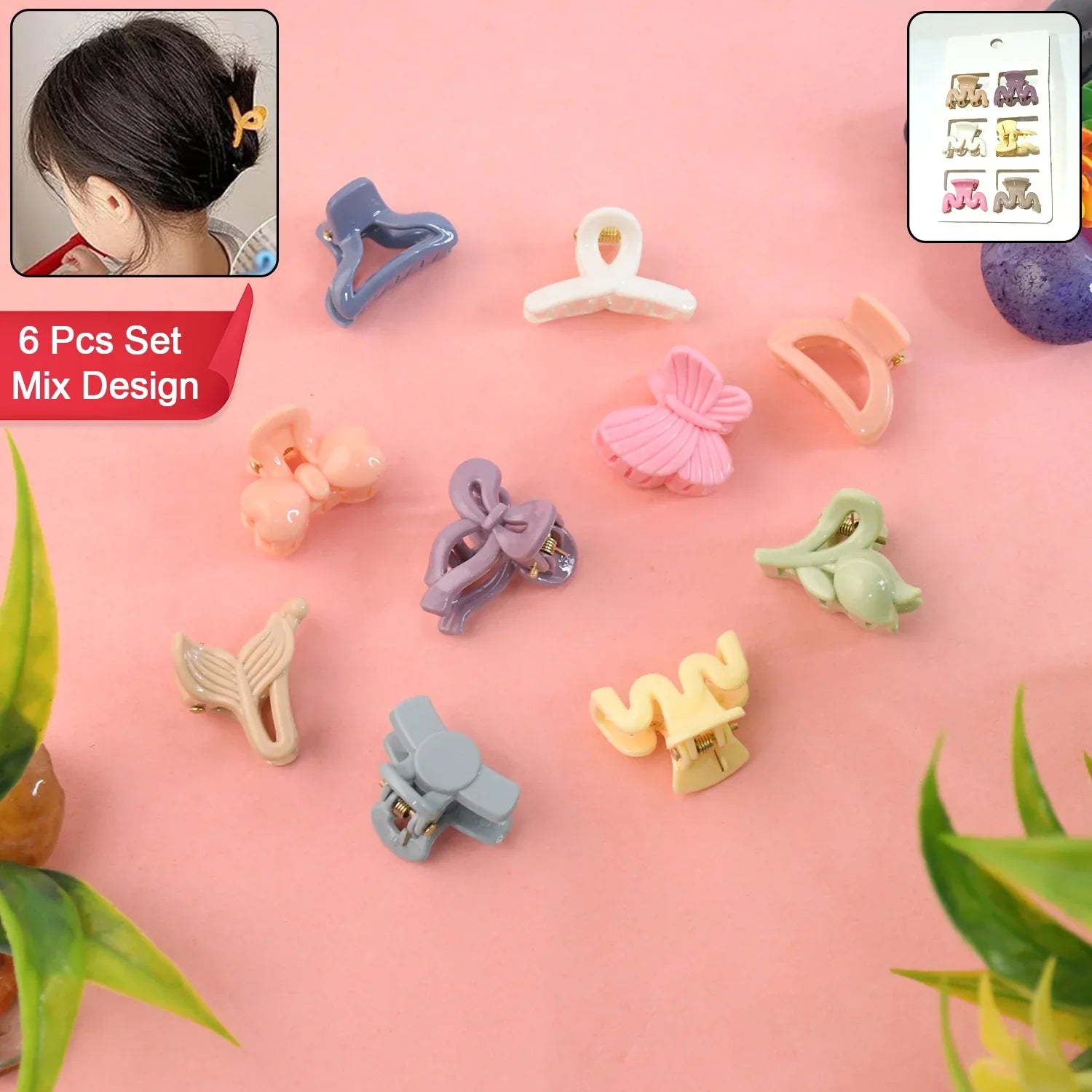 Hair Clips For Girls Kids Hair Accessories (6 Pcs Set) - Zidbik