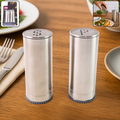 Stainless Steel Salt And Pepper Shaker Set (2 Pc) - Zidbik