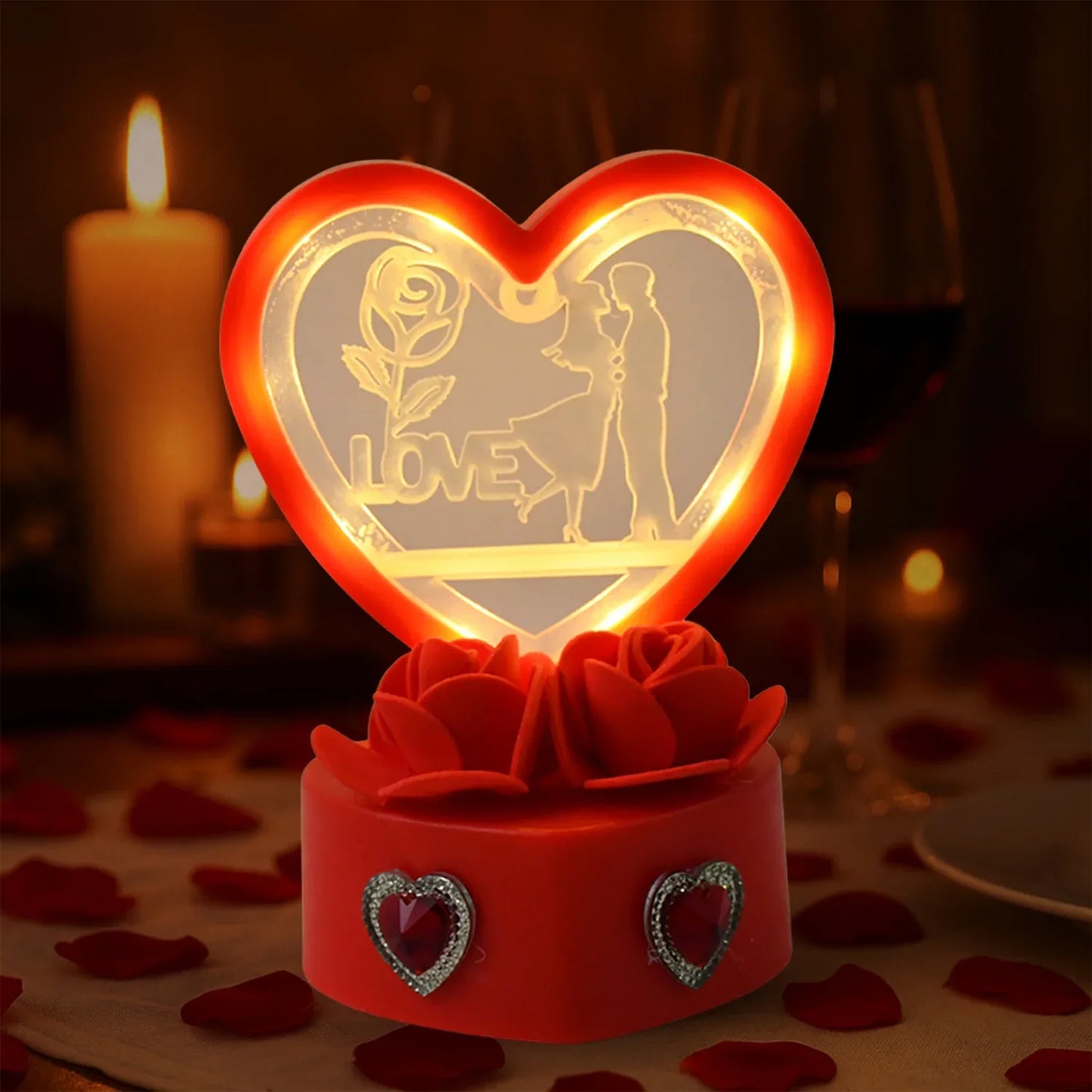 Heart-shaped Love Couple Decorative Showpiece (1 Pc) - Zidbik