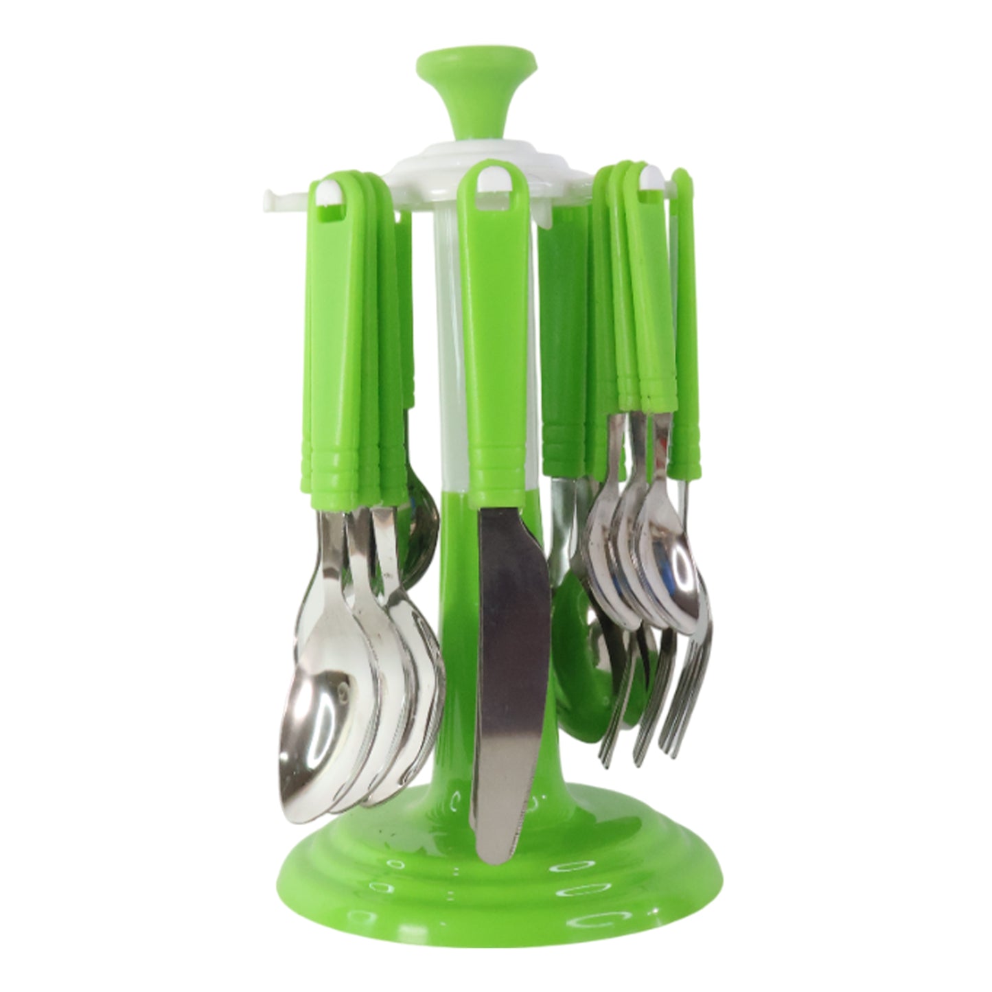Stainless Steel Cutlery Set With Stand - (24 Pc) - Zidbik