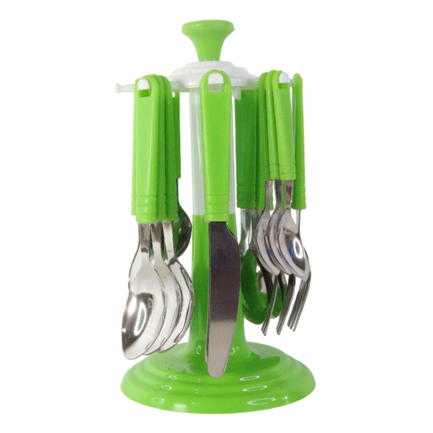 Stainless Steel Cutlery Set With Stand - (24 Pc) - Zidbik
