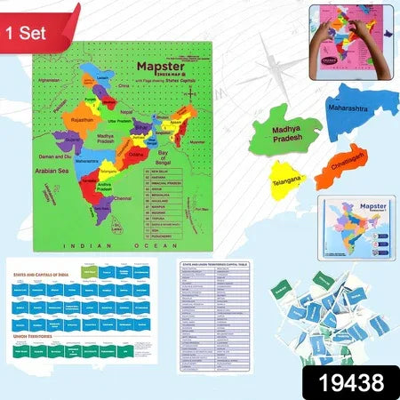 Aditi Mapster India Map Eva Foam Puzzle Set - Zidbik