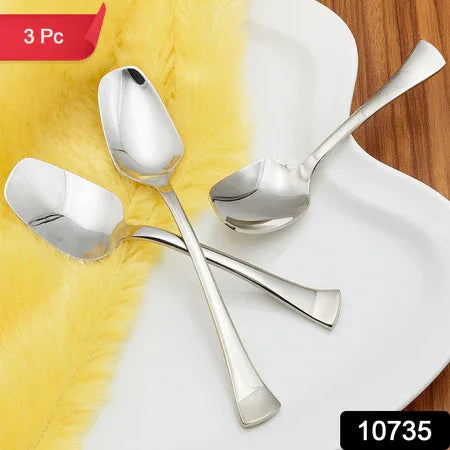 Stainless Steel Ice-cream Spoon - (3 Pc Set) - Zidbik