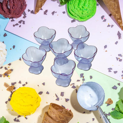 5343 New Modern Style Dessert Ice Cream Bowl Plastic 6pcs For Home Office Party Use - Zidbik