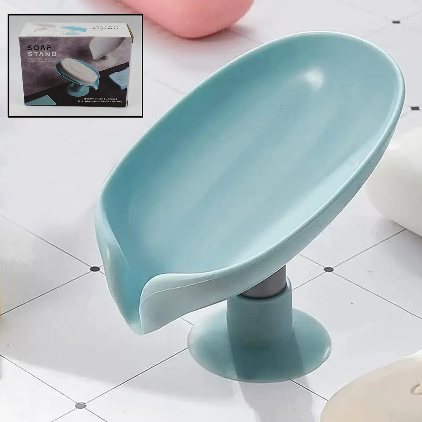 Soap Holder Stand Self Draining Soap Dish Holder Soap Box (1 Pc) - Zidbik