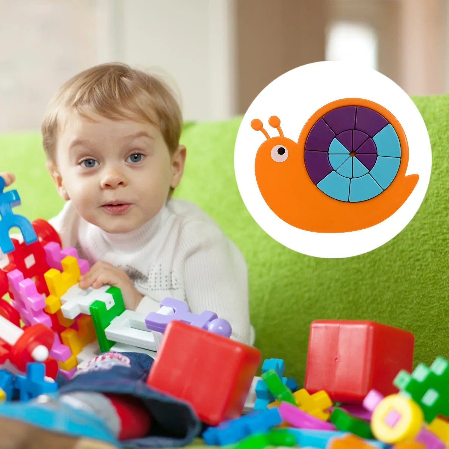 17991 Toys Snail Puzzle Kids Mini Travel Puzzle Games Pre School Toys Develops Motor Reasoning Skills Stem Educational Toy Birthday Gifts 3 - 6 Year Kids Brain Games For Kids Building Blocks For Kids (Mix Color) - Zidbik