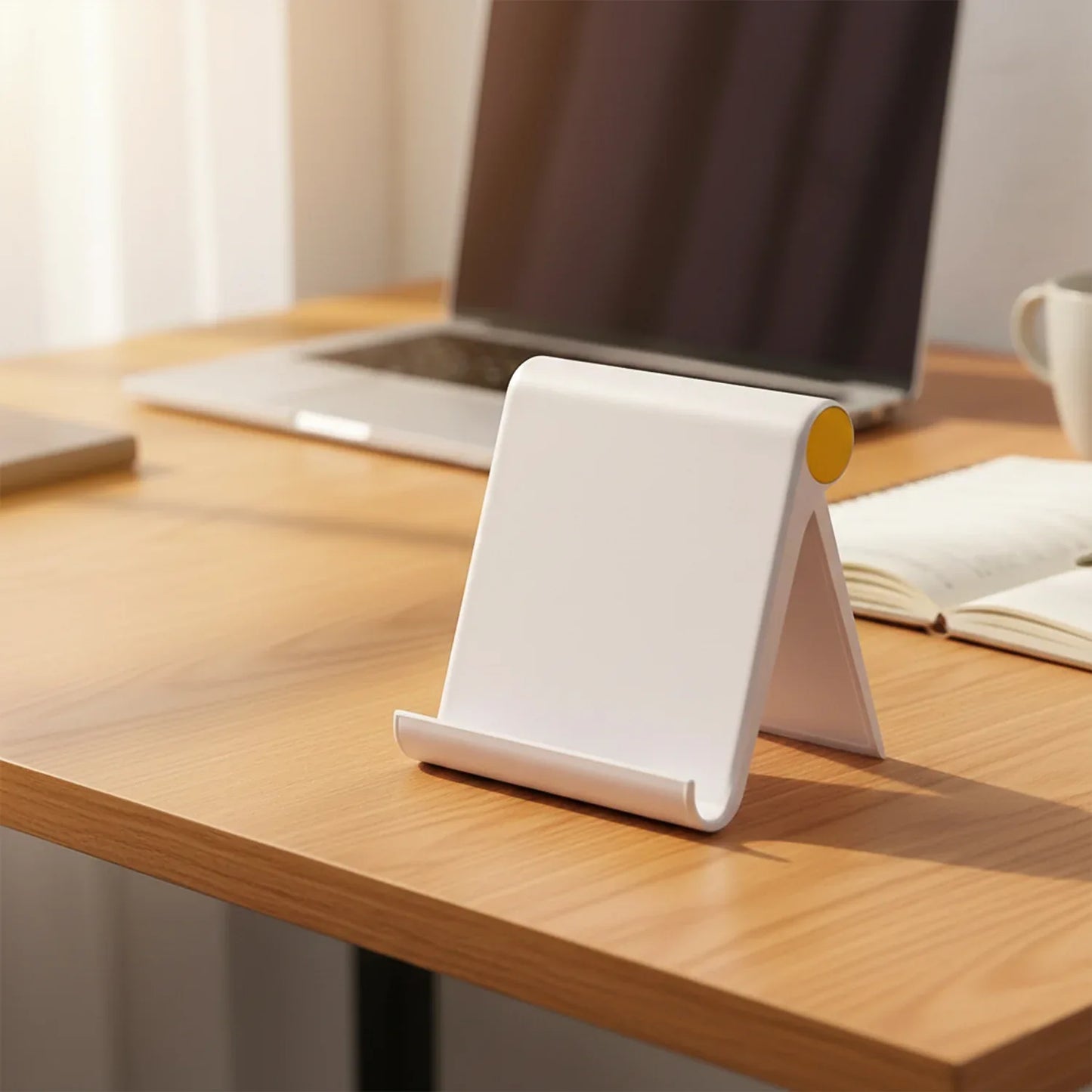 Plastic Foldable Desktop Mobile Stand (1 Pc White) - Zidbik