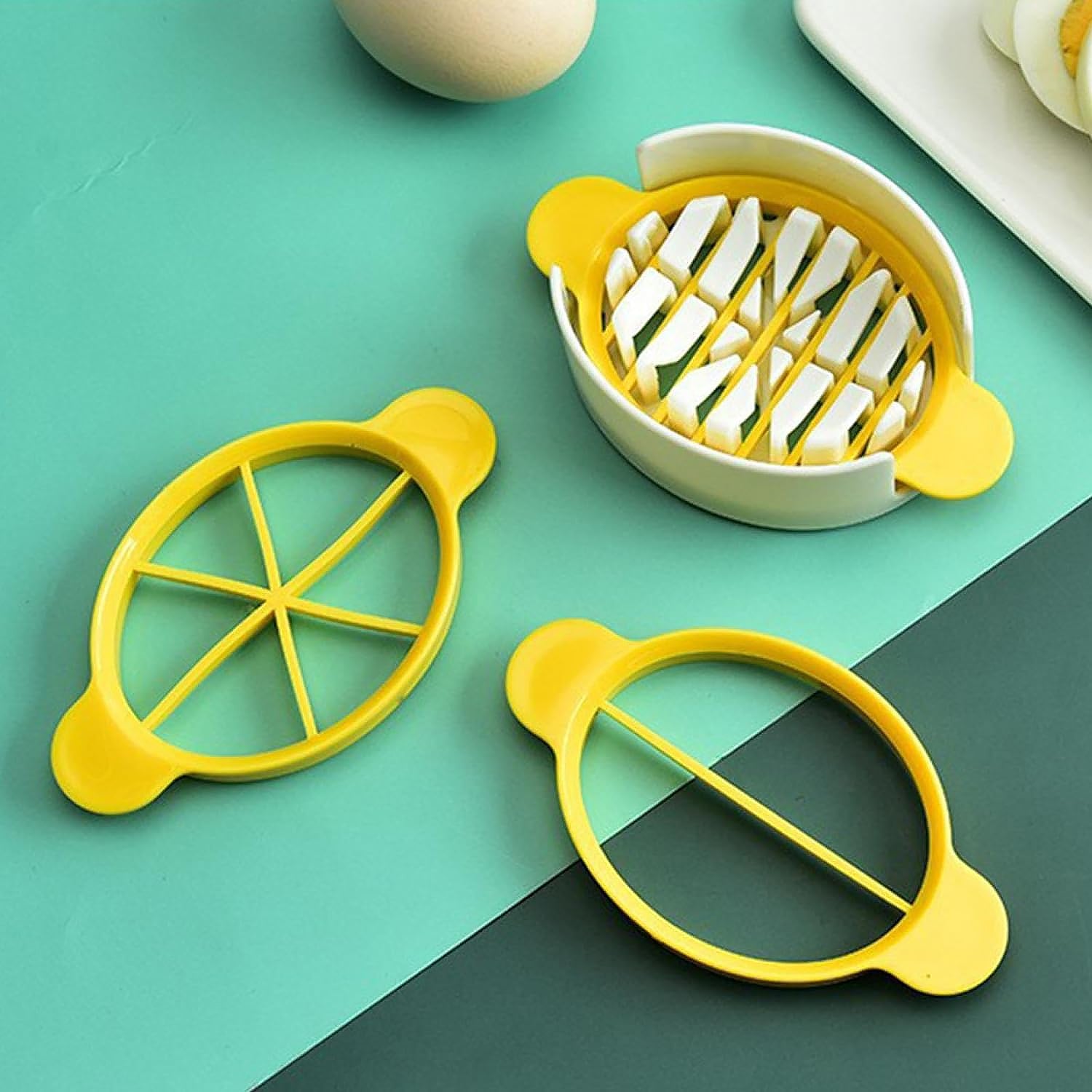 10022 Egg Slicer 3 In 1 Boiled Egg Slicer Egg Slicer Preserved Egg Slicer Home Restaurant Kitchen Tool (1 Pc) - Zidbik