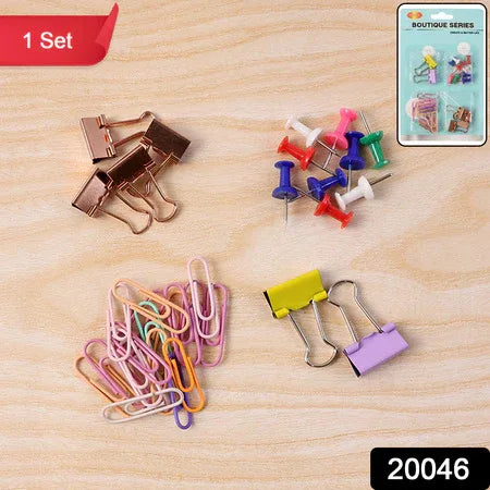 Office Stationery Clips And Pins Combo 1 Set - Zidbik