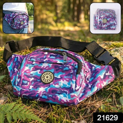Stylish Camouflage Print Waist Bag (1 Pc) - Zidbik
