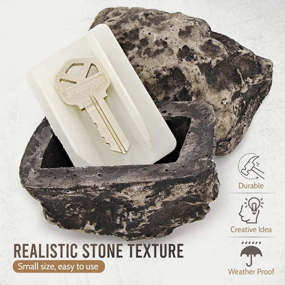 8744 Hide A Key Outside Rock Looks Like A Real Rock - Weatherproof Rock Key Perfect For Emergencies - Fake Rock Key Hider Outside Decorative (1 Pc) - Zidbik