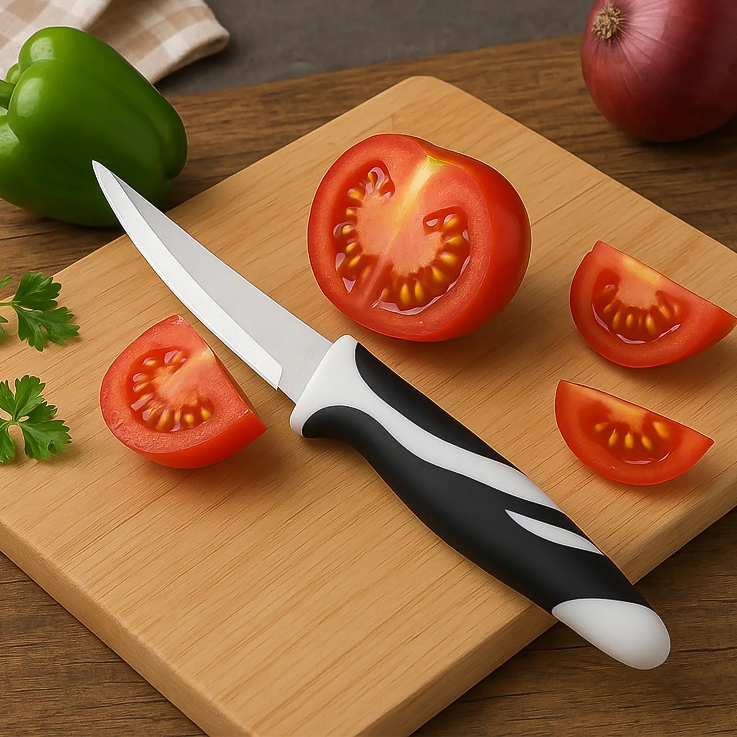 Ritu Sharp Stainless Steel Blade Zebra Kitchen Knife - Zidbik