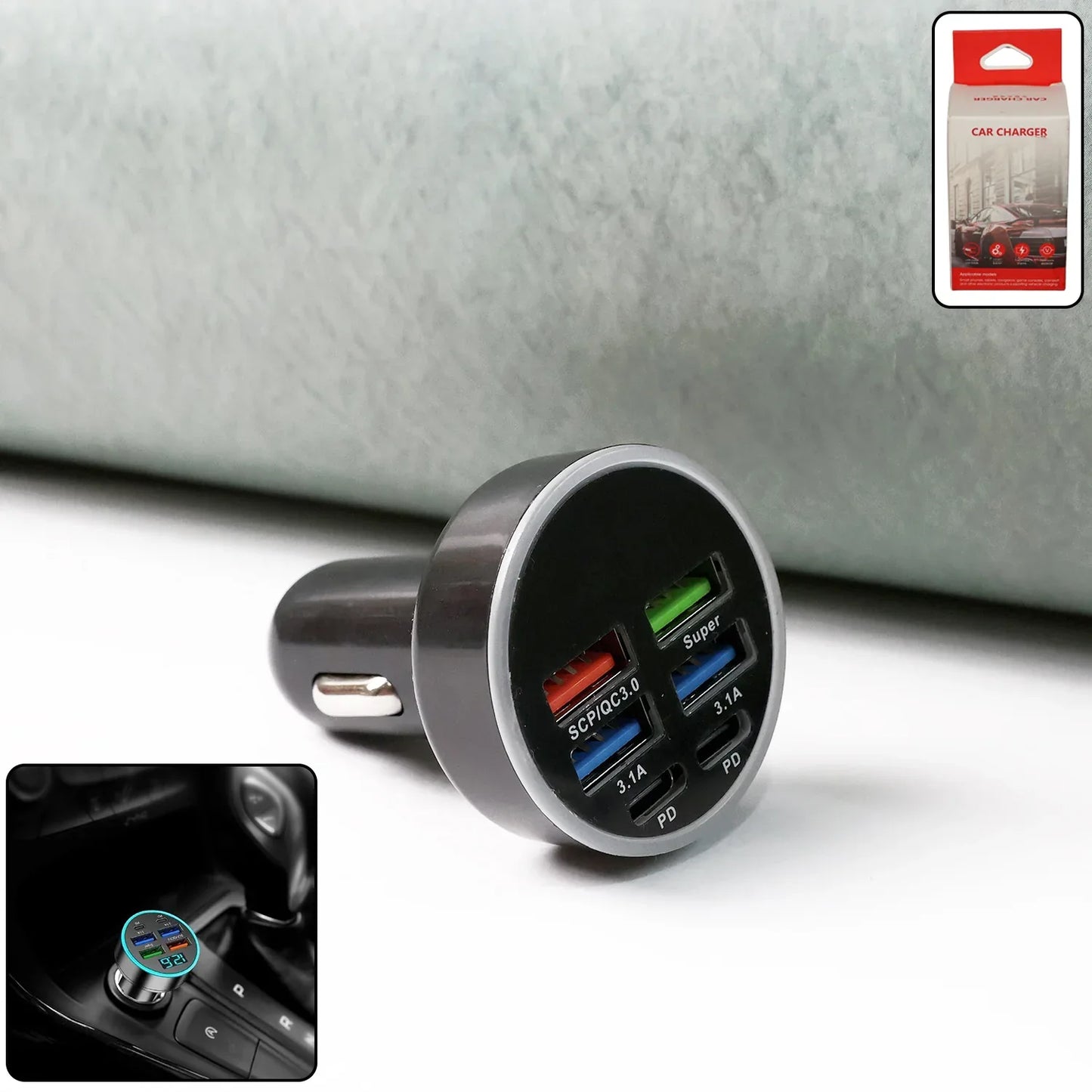 Multi-port Fast Car Charger For 12v24v Vehicles 4-usb Smart Adapter - Zidbik