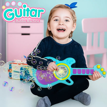 Electric Automatic Guitar-shaped Bubble Machine Set - Zidbik