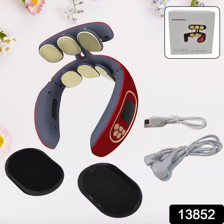 6 Heads Smart Electric Neck And Back Pulse Massager Wireless (1 Pc) - Zidbik