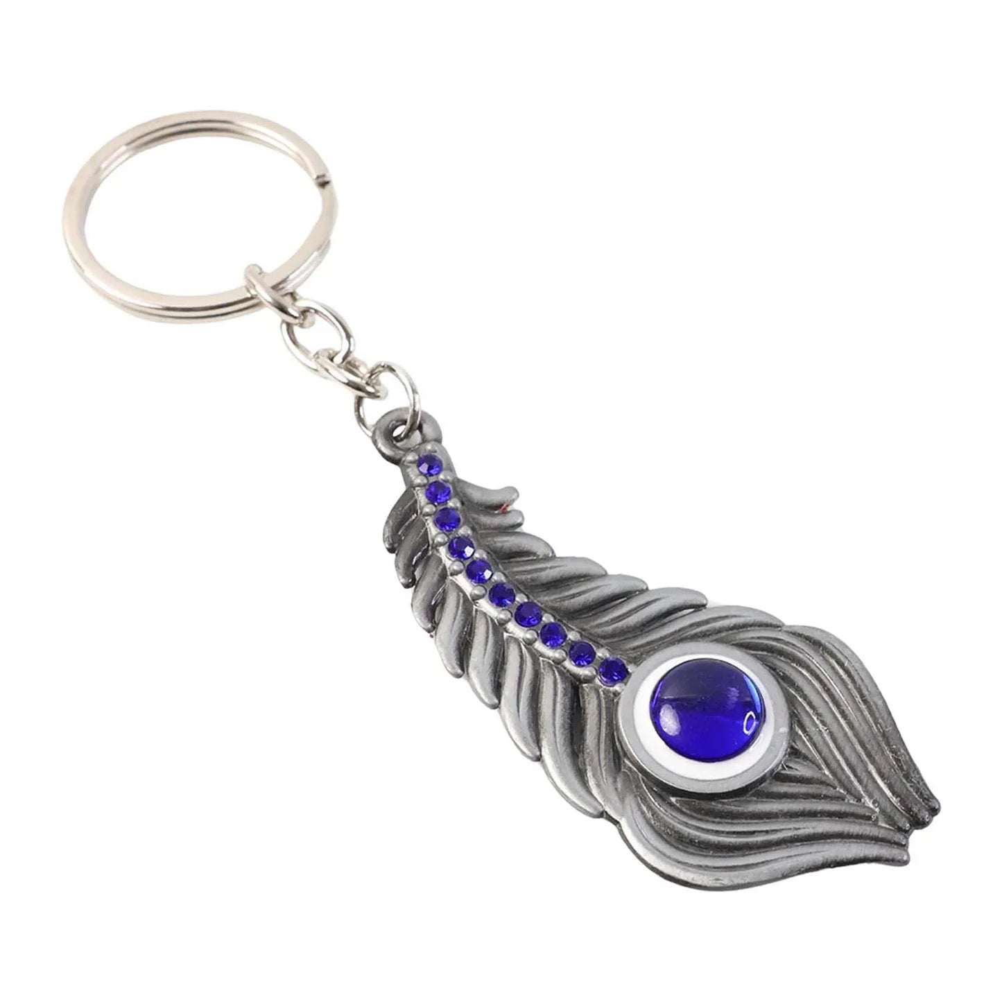 Elegant Metal Peacock Feather Keychain (1 Pc) - Zidbik