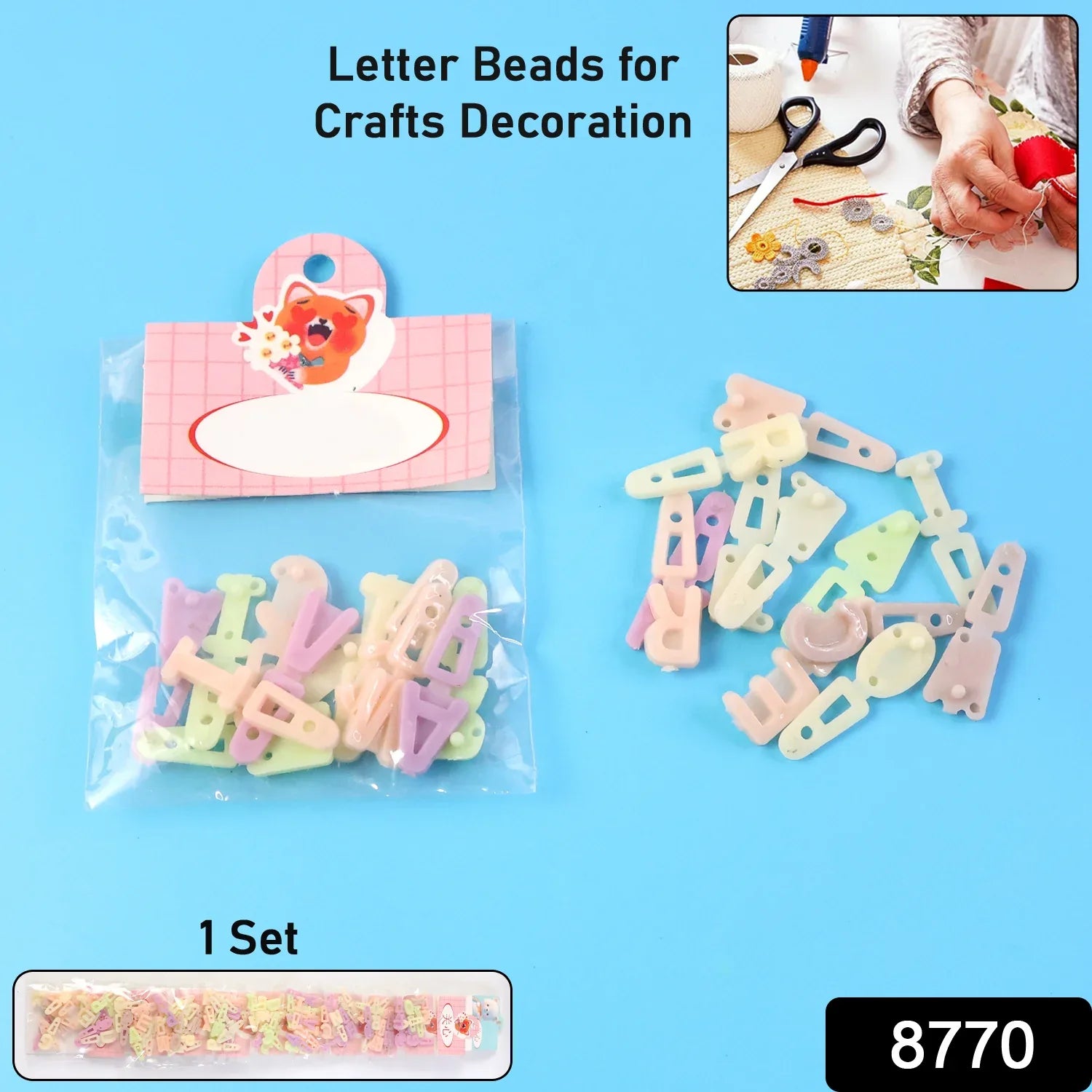 Alphabet Letter Beads Set For Craft Decoration (1 Set) - Zidbik