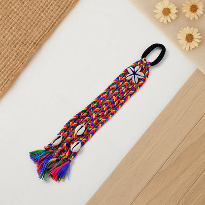 Traditional Multicolor Braided Hair Accessory Stylish Kodi String Bow (1 Pc) - Zidbik