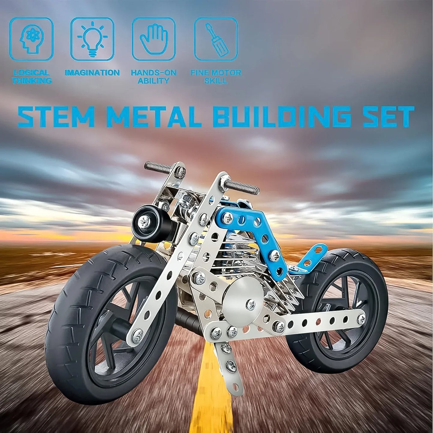 Metal Bike Creative Mechanical Construction Engineering Kit 140 Part Of Bike Tool 1 Set - Zidbik