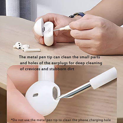 6188 3 In 1 Earbuds Cleaning Pen For Cleaning Of Ear Buds And Ear Phones Easily Without Having Any Damage. - Zidbik
