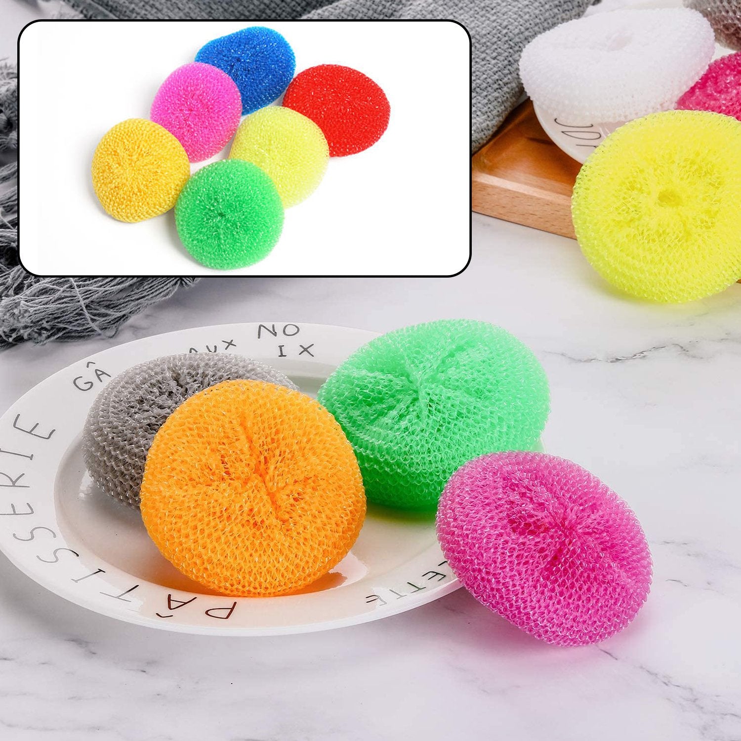 2594a Plastic Scrubber Round Nylon Scrubbers (12pcs Set) - Zidbik