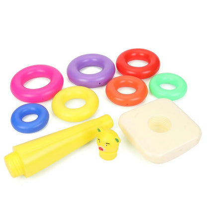 8016 Plastic Baby Kids Teddy Stacking Ring Jumbo Stack Up Educational Toy 7pc - Zidbik