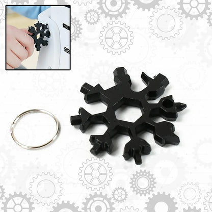 Durable Portable 18 In 1 Snowflake Multi-tool Snowflake Bottle Opener Flat Phillips Screwdriver Kit Wrench - Zidbik