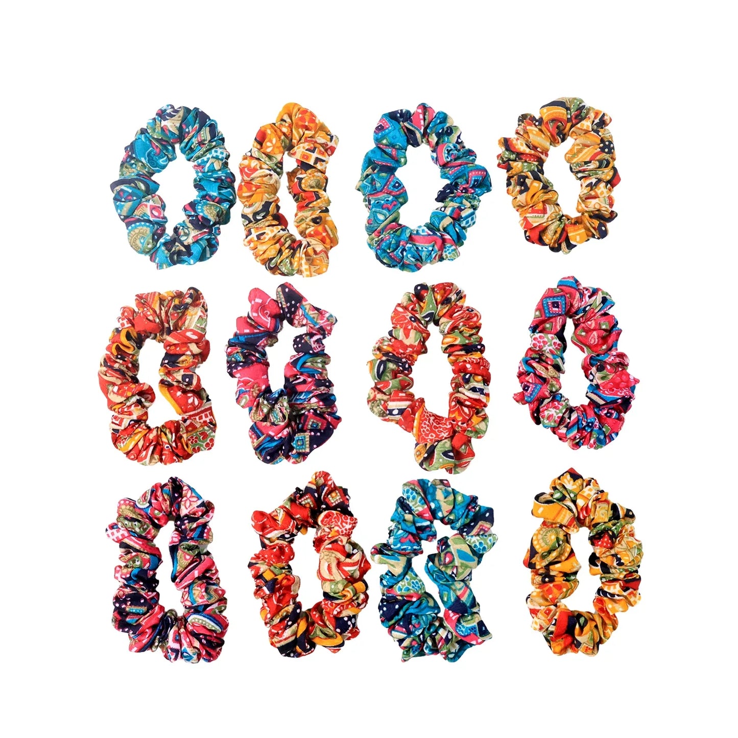 Set Of 12 Stylish Printed Fabric Hairband - Zidbik