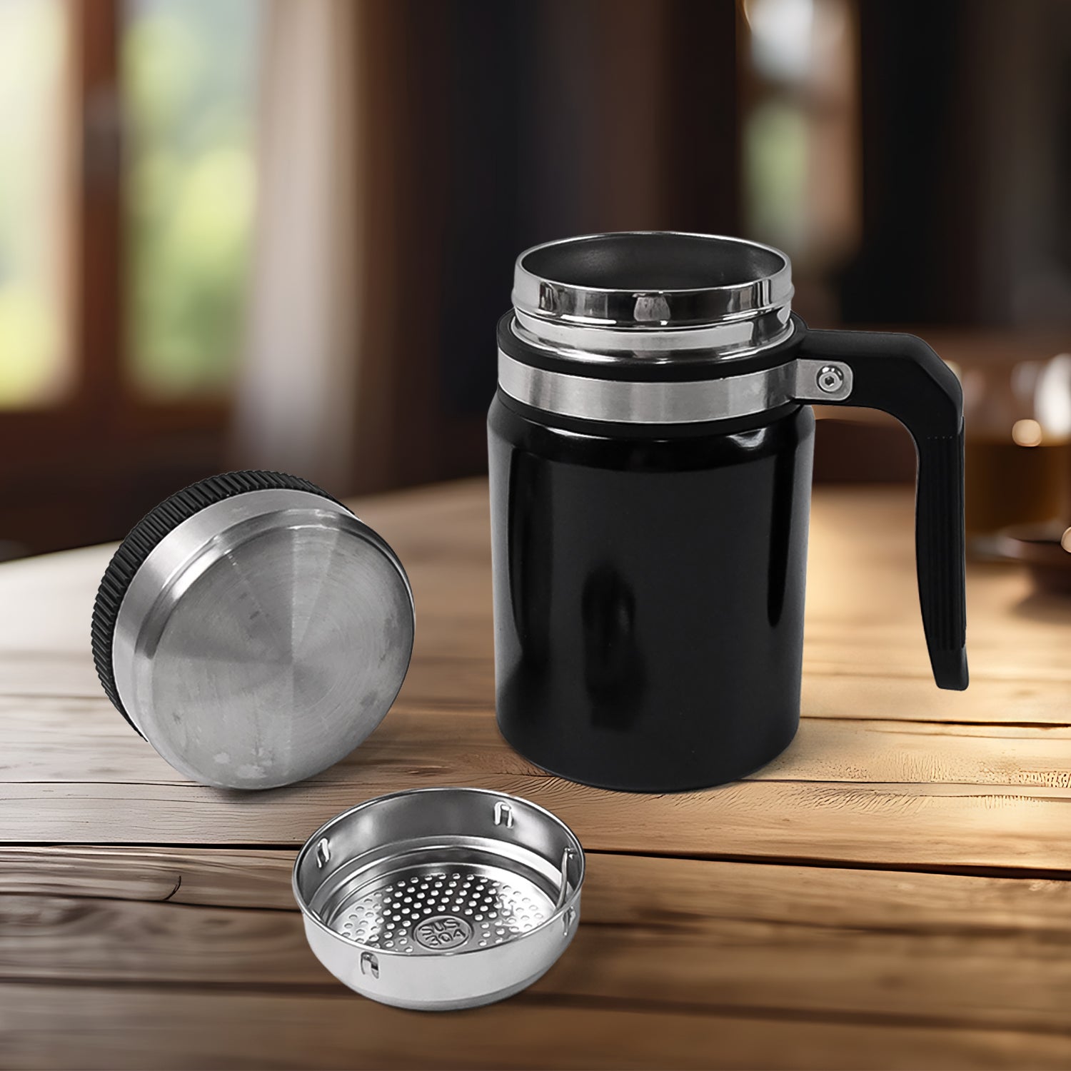 Stainless Steel Vacuum Cofee Cup With Non Slip Scalding (600ml Approx) - Zidbik