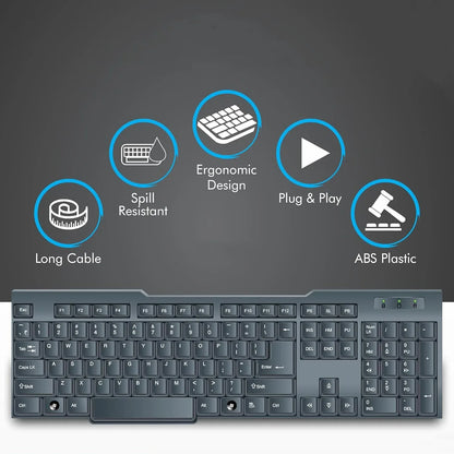 Wired Usb Keyboard 104 Keys (1 Pc) - Zidbik