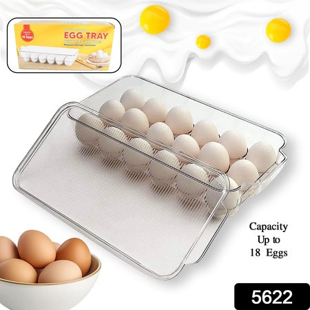 Plastic 18 Cavity Egg Storage Box Or Egg Trays For Refrigerator With Lid  Handles High Quality Rectangular Egg Tray Box For 18 Egg (1 Pc) - Zidbik
