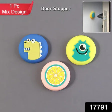 Cute Cartoon Fruit Design Wall Door Stopper Bumper (1 Pc Mix Design) - Zidbik