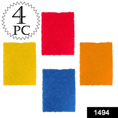 1494 Kitchen Scrubber Pads For Utensilstiles Cleaning (Pack Of 4) - Zidbik