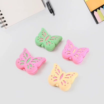 Butterfly Shape Eraser Rubber (25 Pc Mix Colour Design) - Zidbik