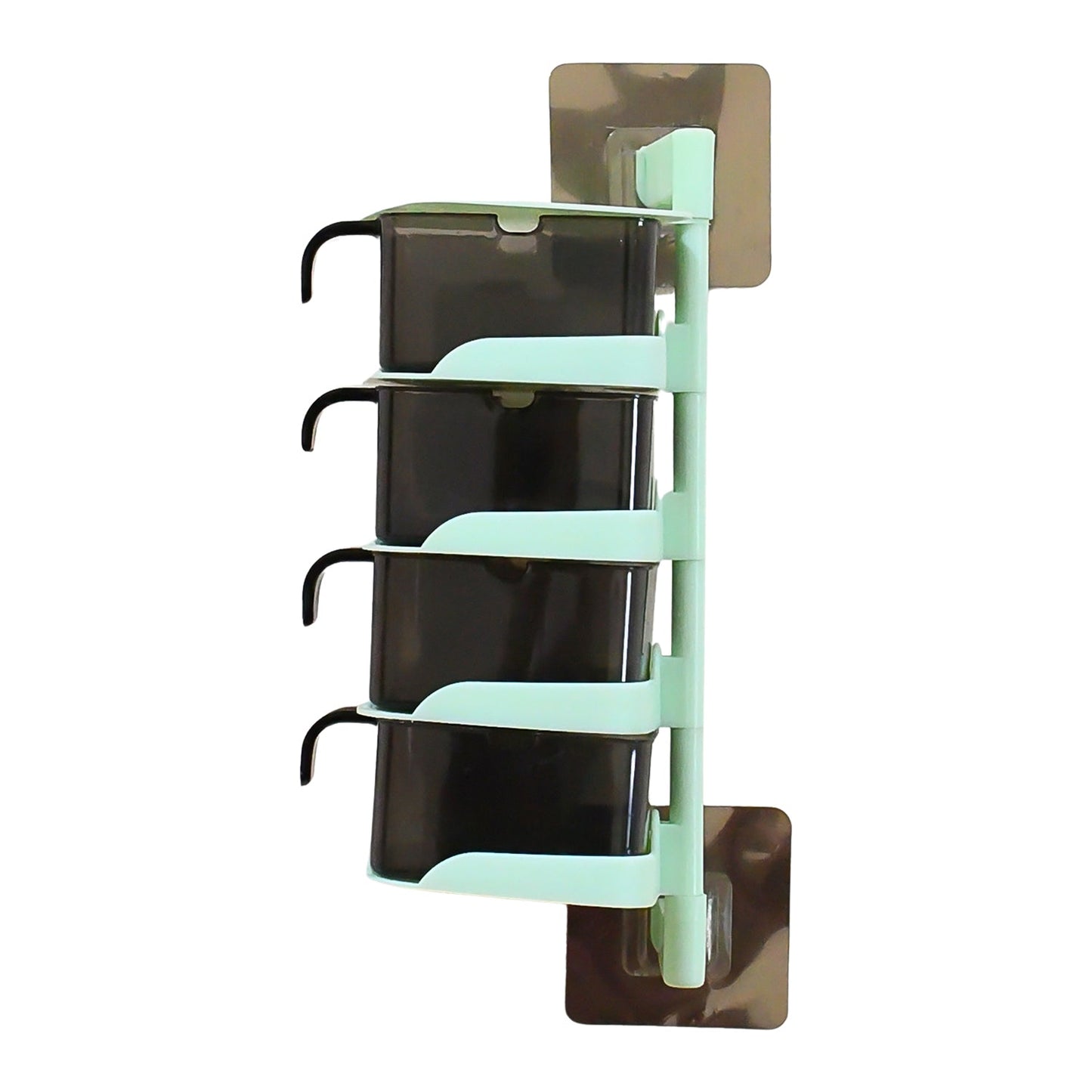 Rotating Spice Jars Vertical Rotatable Seasoning Box 5 Section  Tier With 5 Spoon (1 Set) - Zidbik