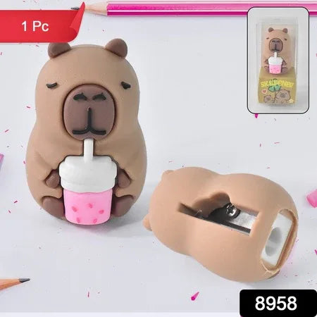 Cartoon Shape Pencil Sharpener With Built-in Eraser (1 Pc) - Zidbik
