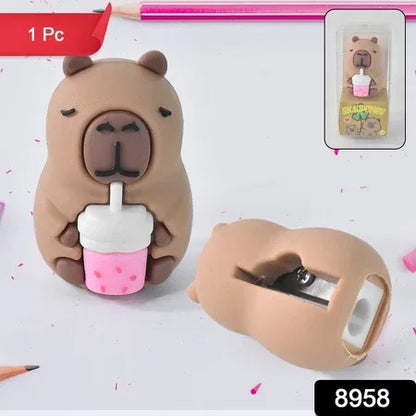 Cartoon Shape Pencil Sharpener With Built-in Eraser (1 Pc) - Zidbik