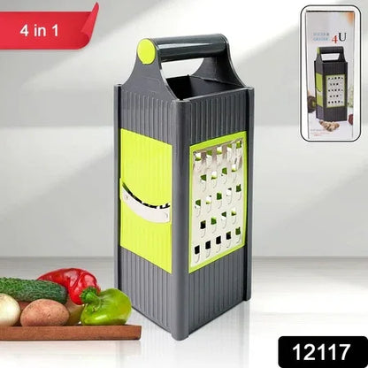 Steel And Plastic 4 In 1 Vegetable Fruit Slicer Grater Slicer (1 Pc) - Zidbik
