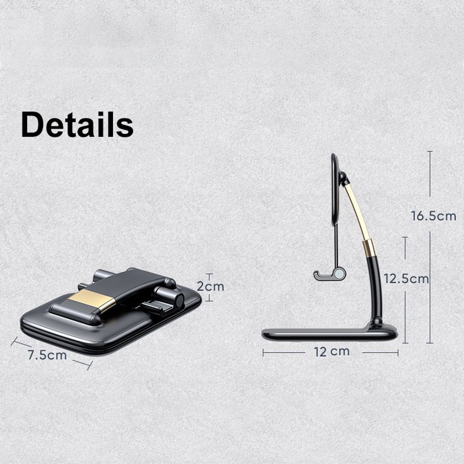 1286 Phone Holder For Table Foldable Universal Mobile Stand For Desk - Zidbik